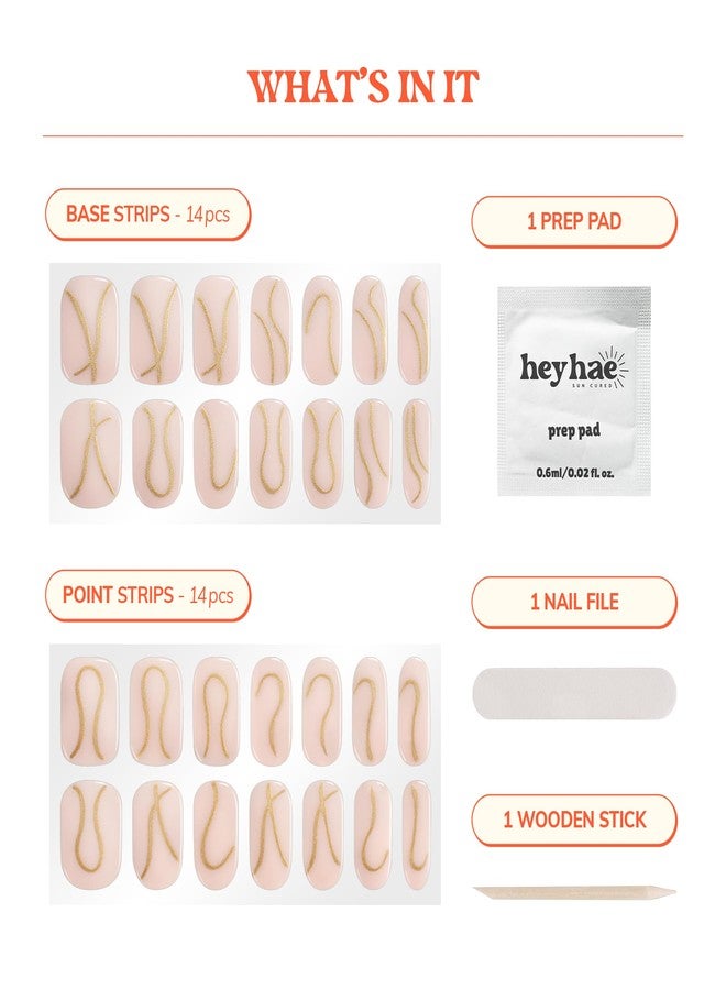 Heyhae Semi Cured Gel Nail Strips | No LED Lamp Needed | Solid, Nude, Spring | Easy Apply & Remove, Salon Quality | Includes 28 Strips, 1 Prep Pads, Nail File & Wooden stick - Hey, Infinity and Beyond - Image 3